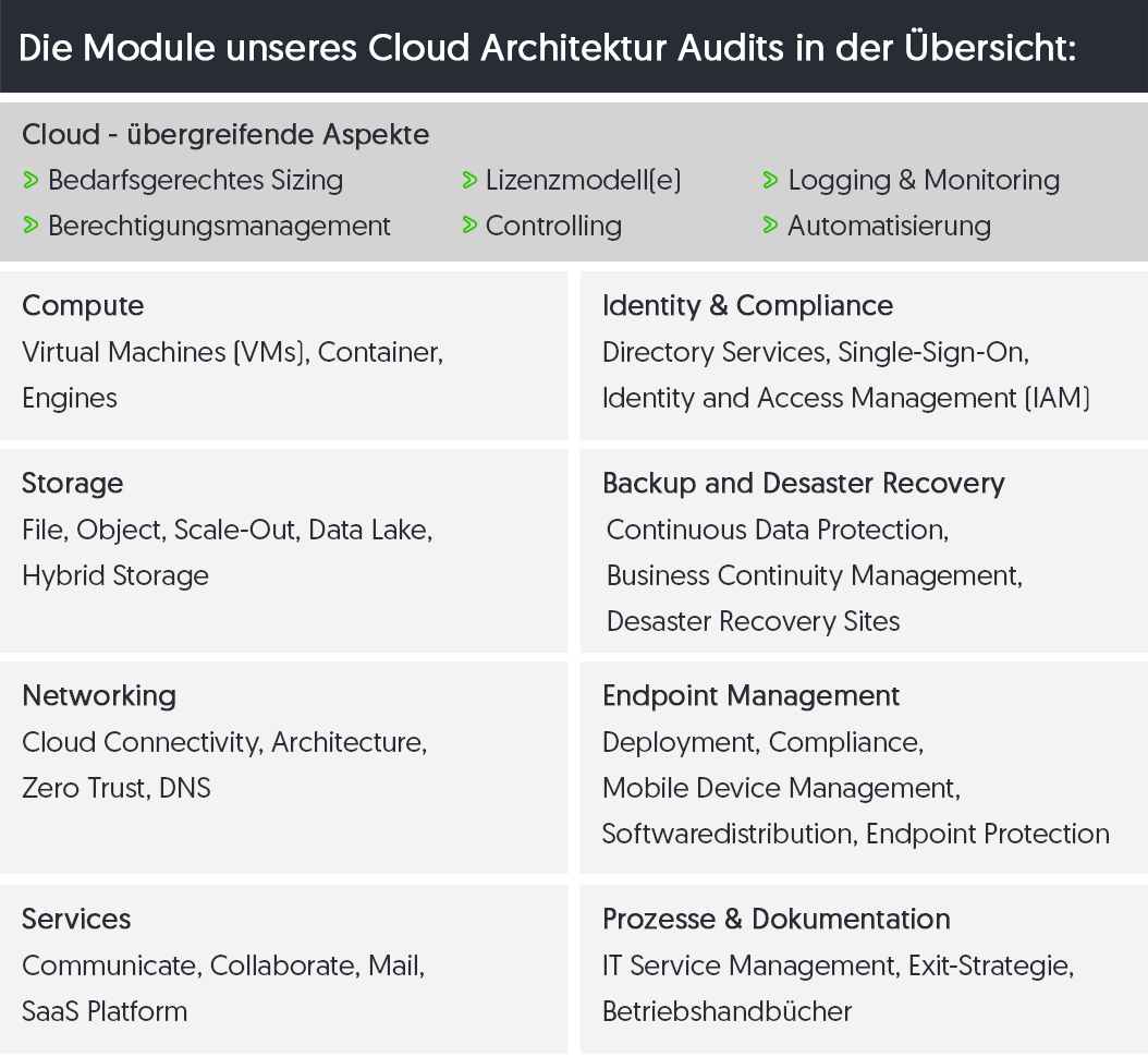 Cloud-Architektur-Audit: Module